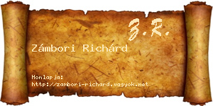 Zámbori Richárd névjegykártya