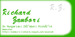 richard zambori business card